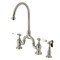 Kingston Brass Bridge Kitchen Faucet with Brass Sprayer, Brushed Nickel KS7798PLBS - alternate 1